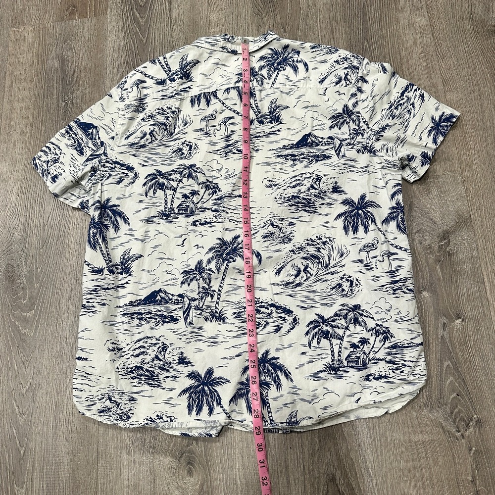 American Eagle Shirt Men's XL Hawaiian Tropical Palm Tree Button Down Shirt - Picture 7 of 11